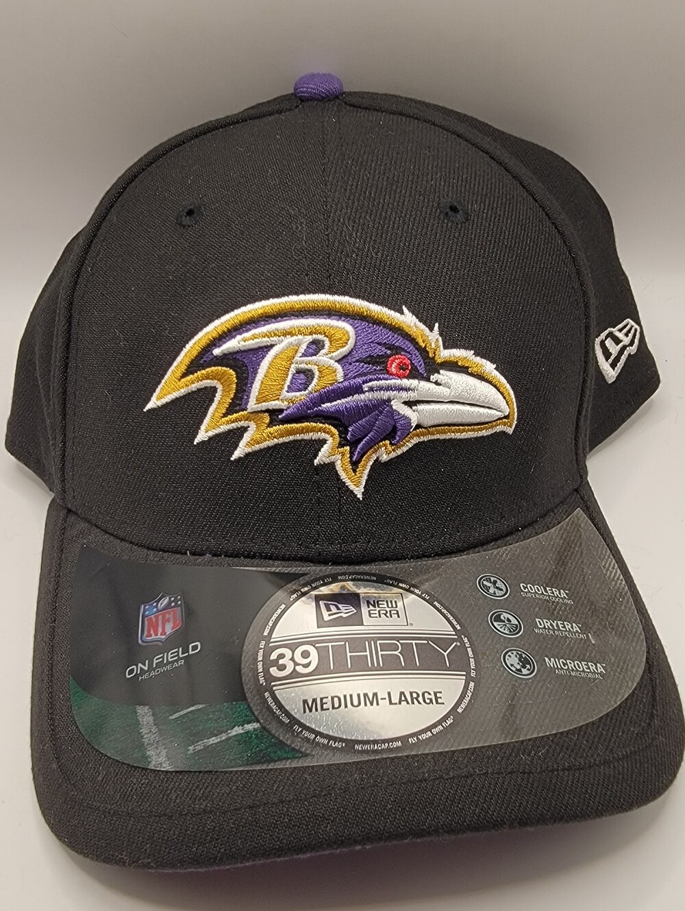 NFL Baltimore Ravens Black Cap with Purple and Gold Logo
